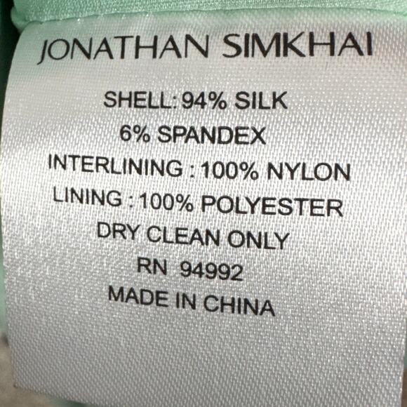 Jonathan Simkhai Ruched Zebra-Print Stretch-Silk Satin Mini Dress Size 0 NWT - Picture 11 of 12